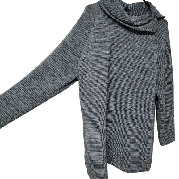CJ Banks Sweater Cowl Neck Womens Size X Fall Cozy Gray Black - Picture 6 of 7